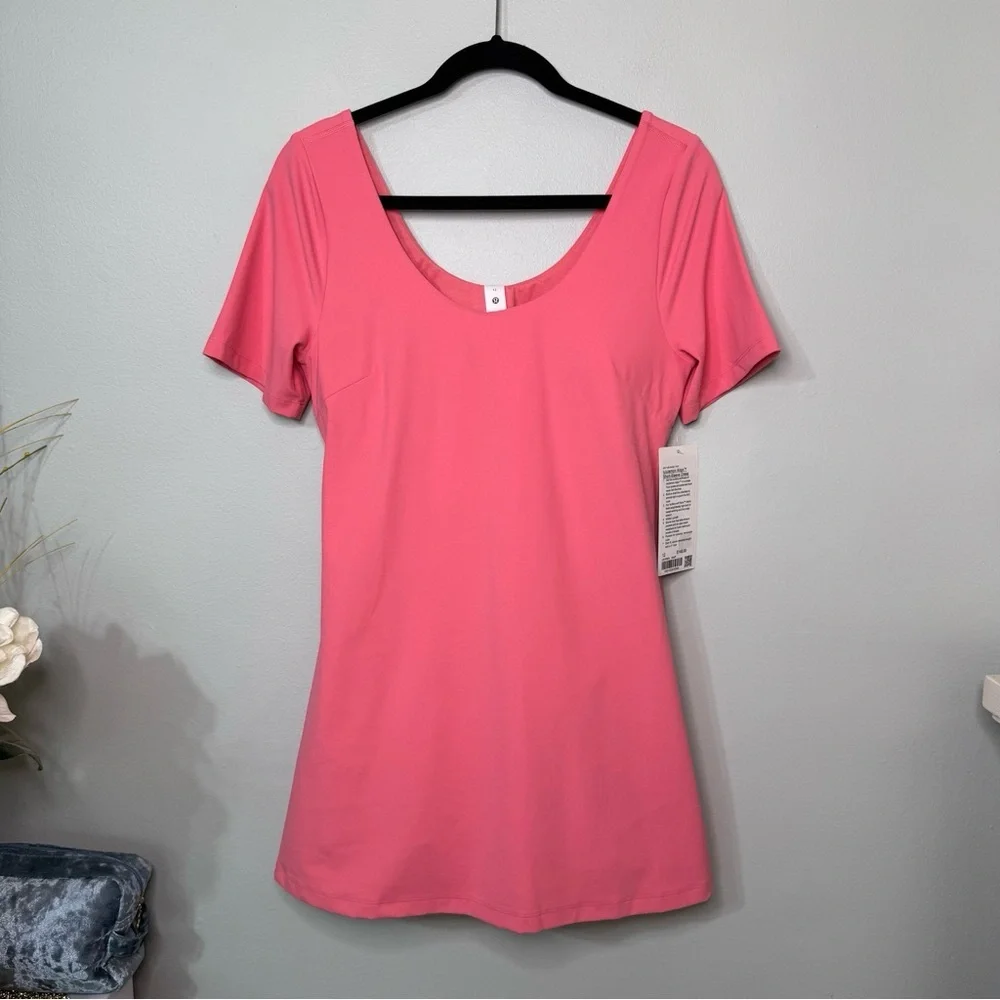 Lululemon Align Short Sleeve Dress Athletic Mini Dress Sakura Pink 10 12 NWT - Picture 11 of 15